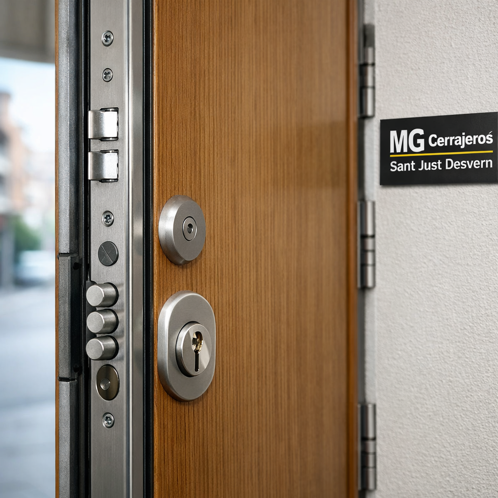 Cuales son las mejores puertas blindadas en Sant Just Desvern: puerta blindada entreabierta en pasillo Cuales son las mejores puertas blindadas en Sant Just Desvern: puerta blindada entreabierta en pasillo